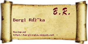 Bergl Réka névjegykártya